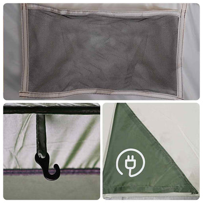 vidaXL Camping Tent Cabin 5-Person Green Waterproof