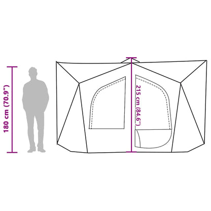 vidaXL Camping Tent Cabin 5-Person Grey and Orange Waterproof