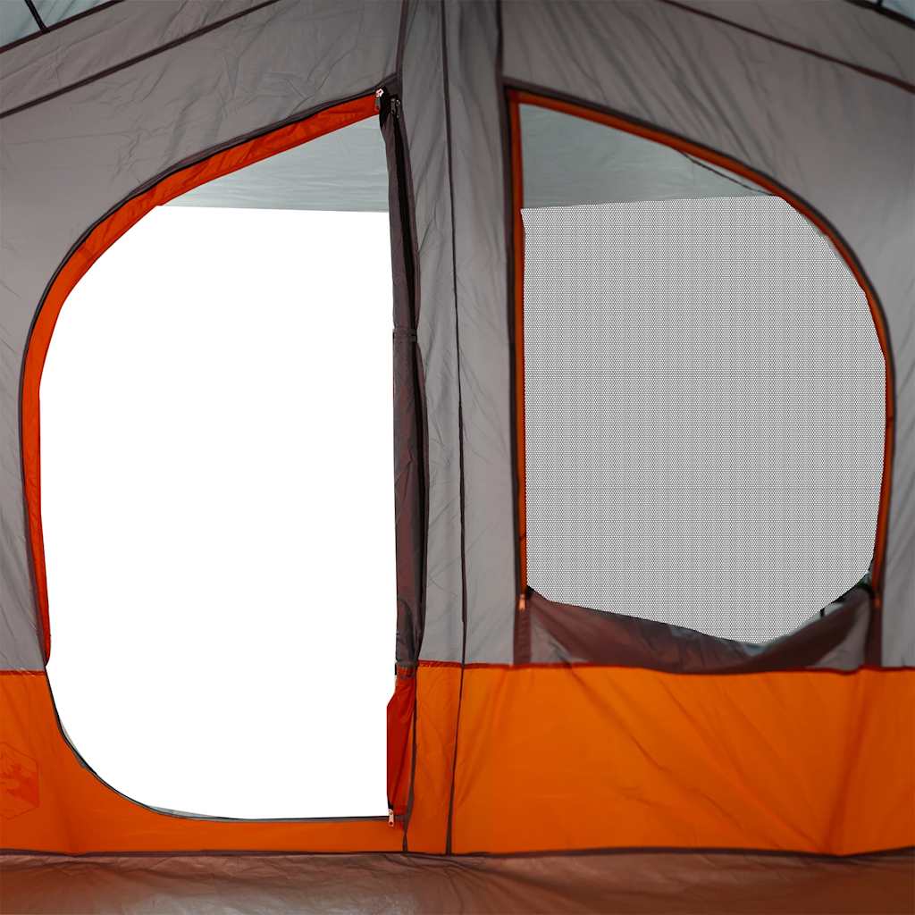 vidaXL Camping Tent Cabin 5-Person Grey and Orange Waterproof