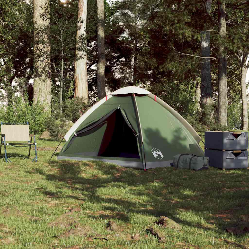 vidaXL Camping Tent Dome 2-Person Green Waterproof - 43982