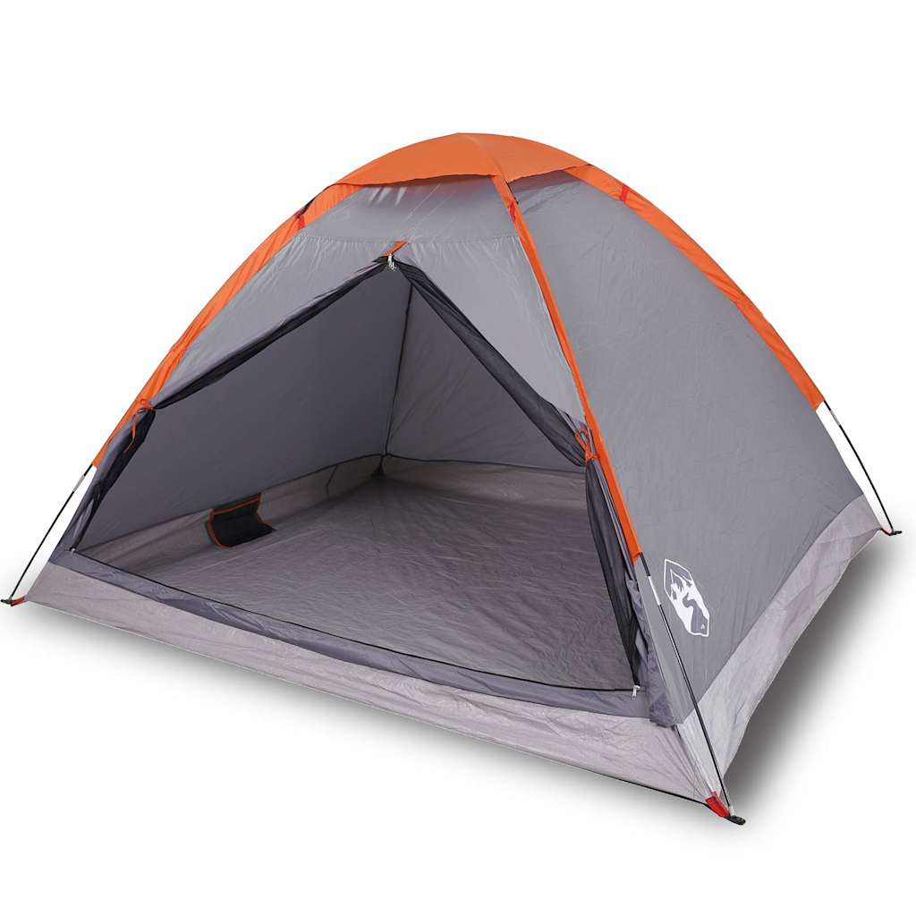 vidaXL Camping Tent Dome 2-Person Grey and Orange Waterproof - 43996