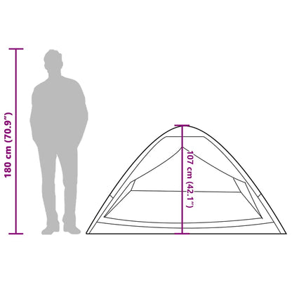 vidaXL Camping Tent Dome 2-Person Grey and Orange Waterproof - 43996