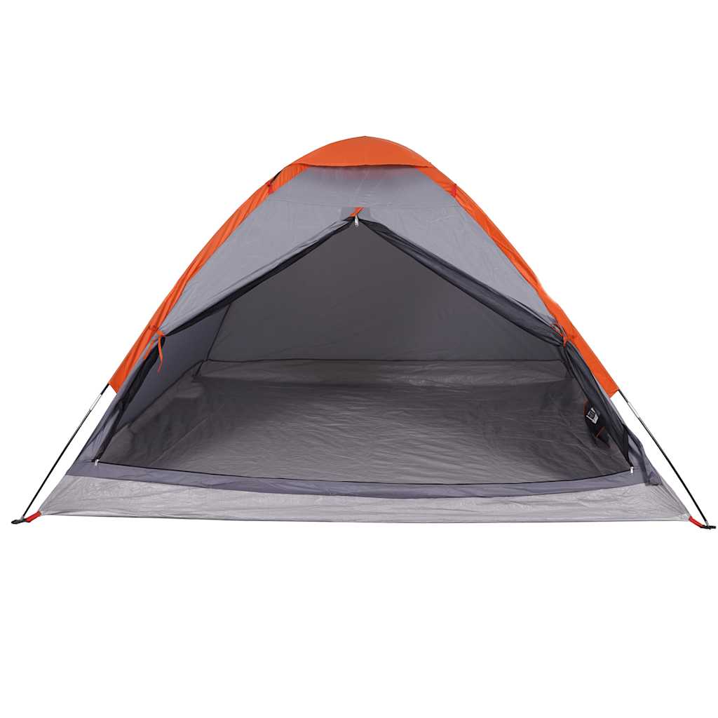 vidaXL Camping Tent Dome 2-Person Grey and Orange Waterproof - 43996