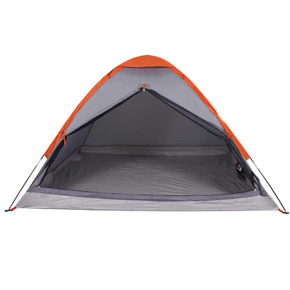vidaXL Camping Tent Dome 2-Person Grey and Orange Waterproof - 43996