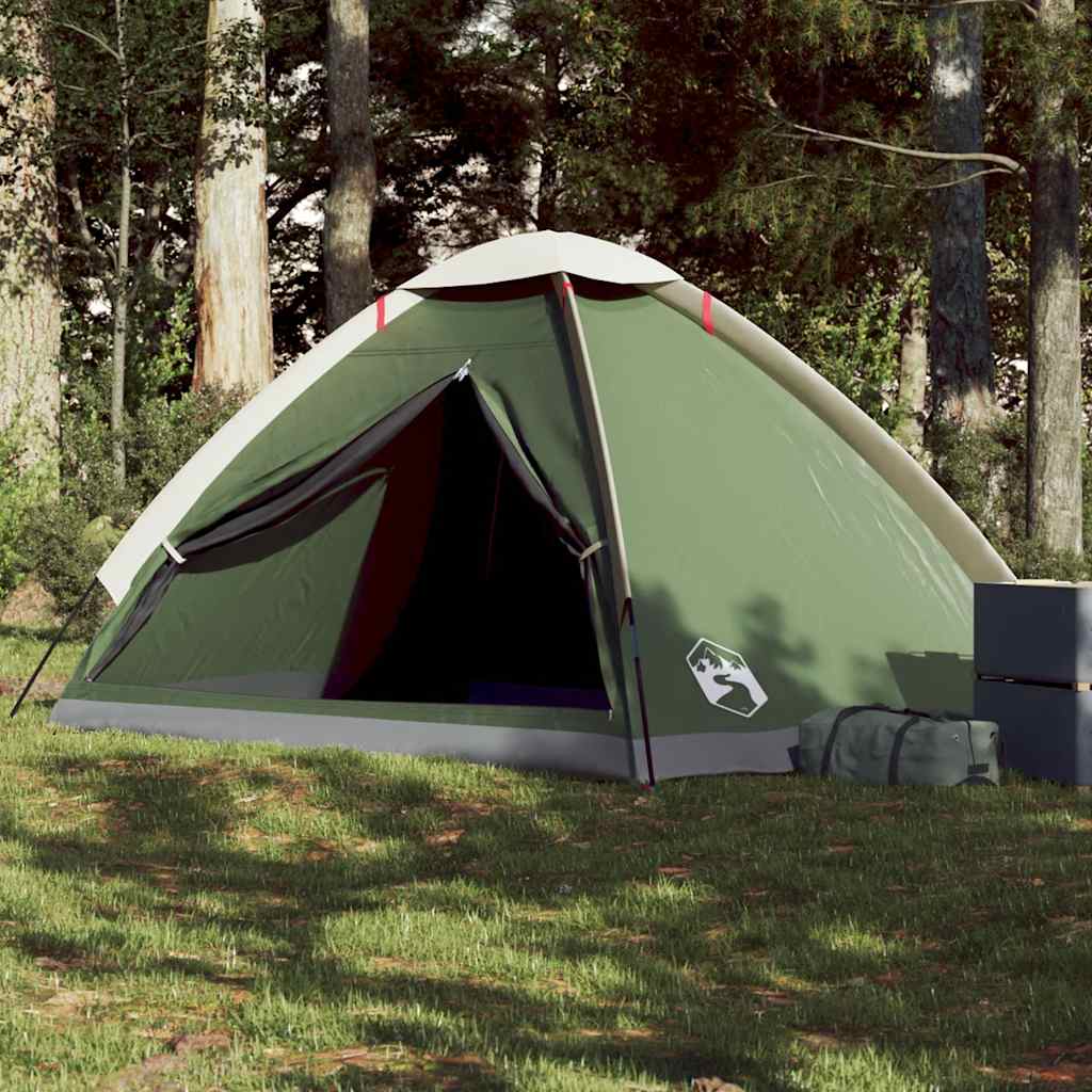 vidaXL Camping Tent Dome 4-Person Green Waterproof - 43997