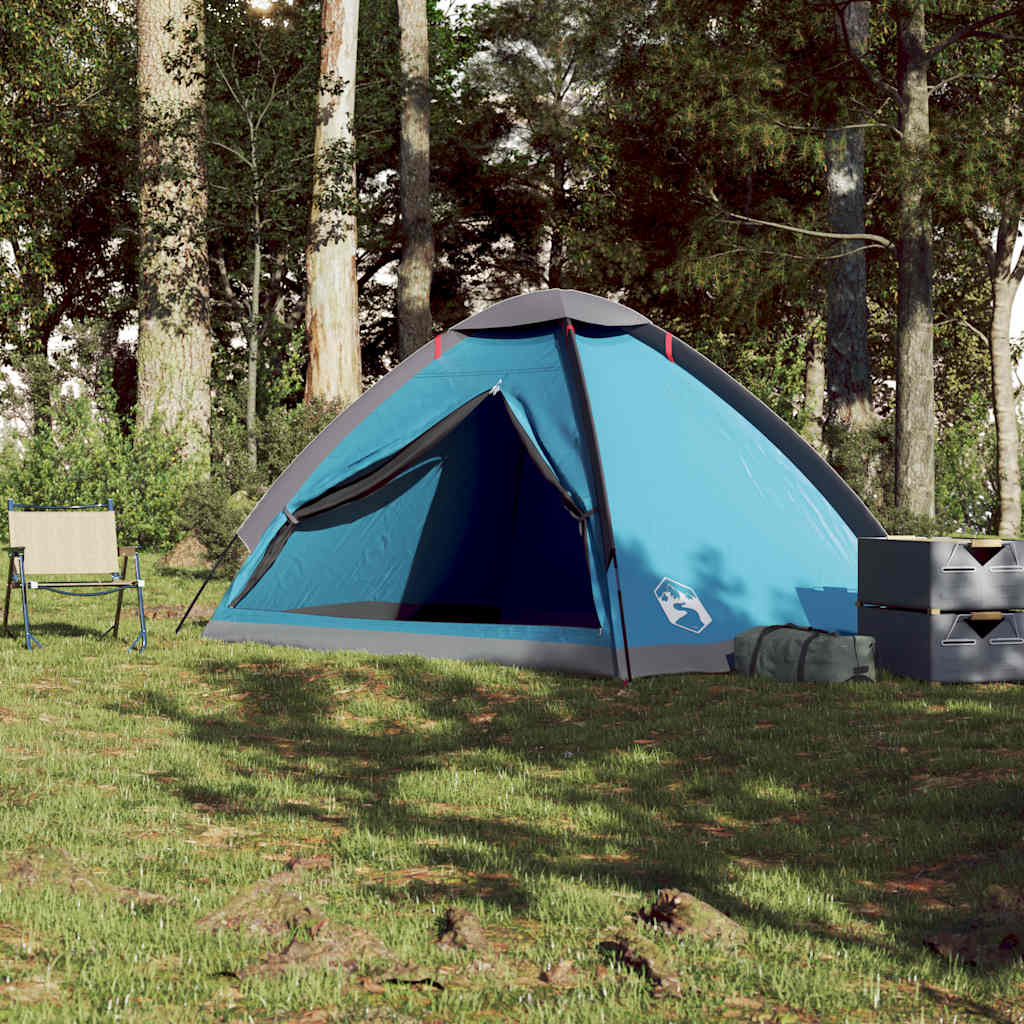vidaXL Camping Tent Dome 4-Person Blue Waterproof - 43998