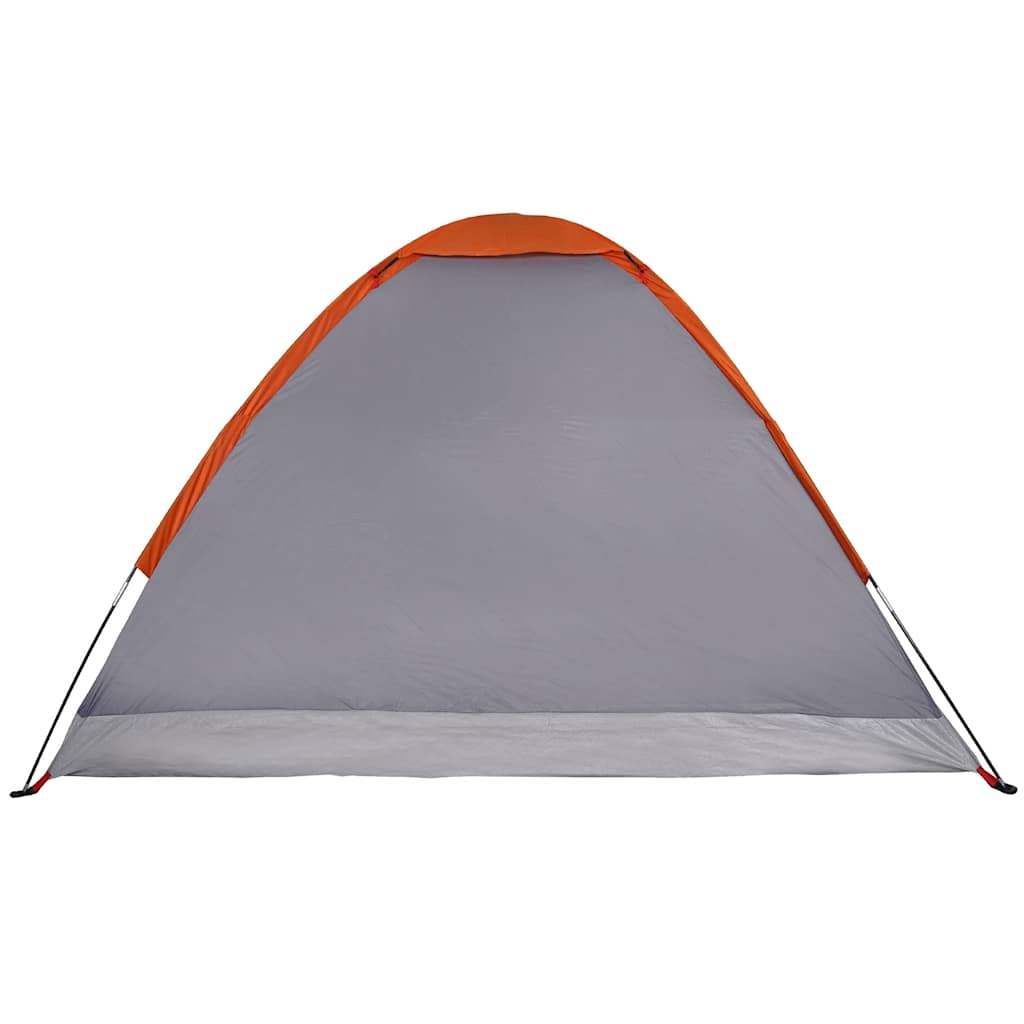 vidaXL Camping Tent Dome 4-Person Grey and Orange Waterproof - 43999