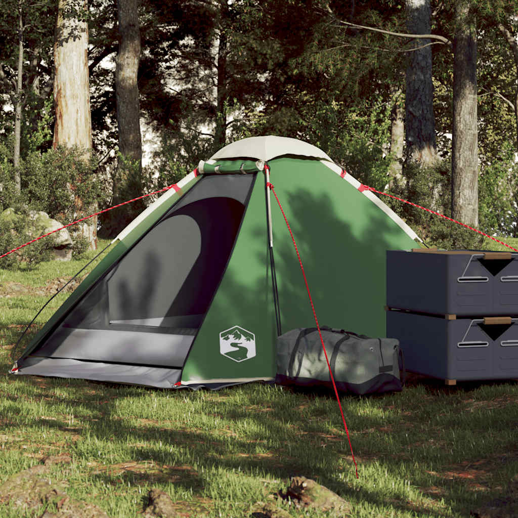 vidaXL Camping Tent Dome 2-Person Green Waterproof - 44004
