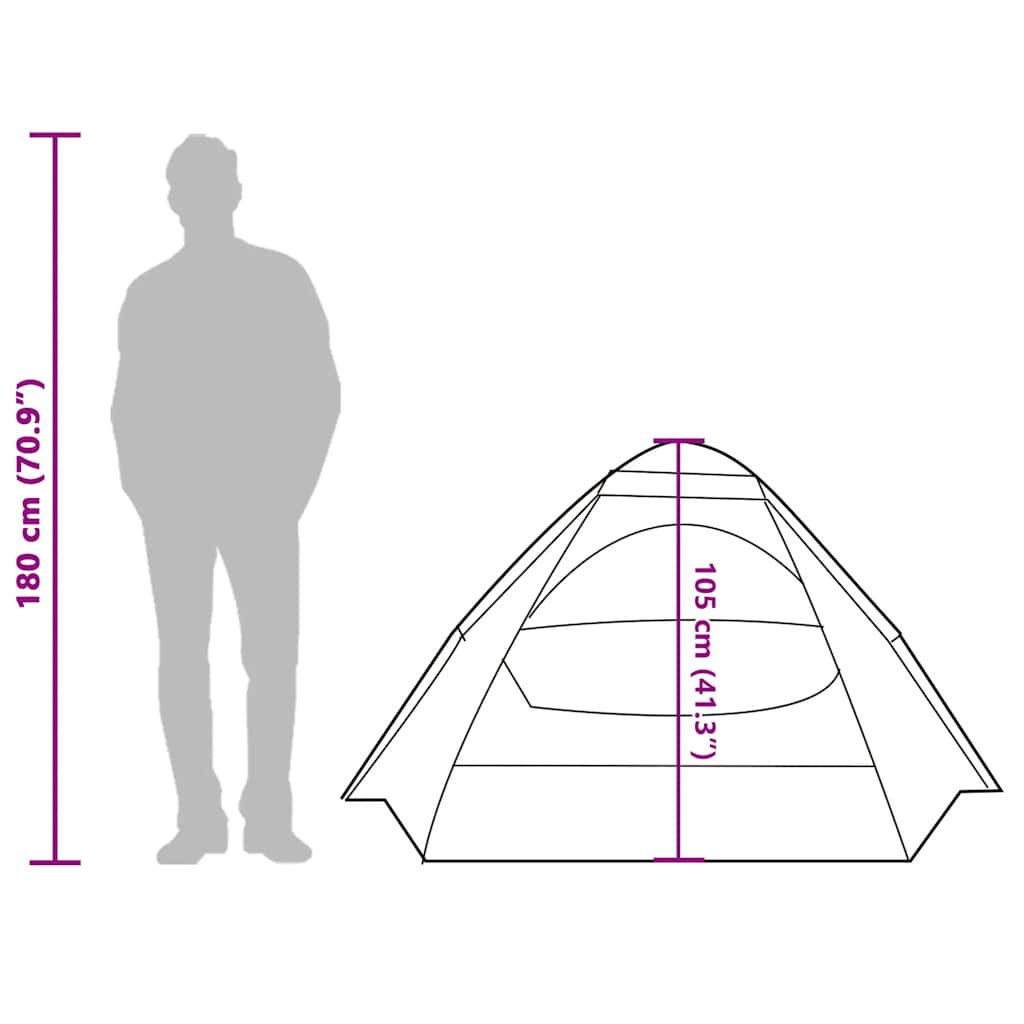 vidaXL Camping Tent Dome 2-Person Blue Waterproof - 44005