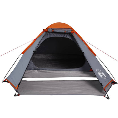 vidaXL Camping Tent Dome 2-Person Grey and Orange Waterproof - 44012