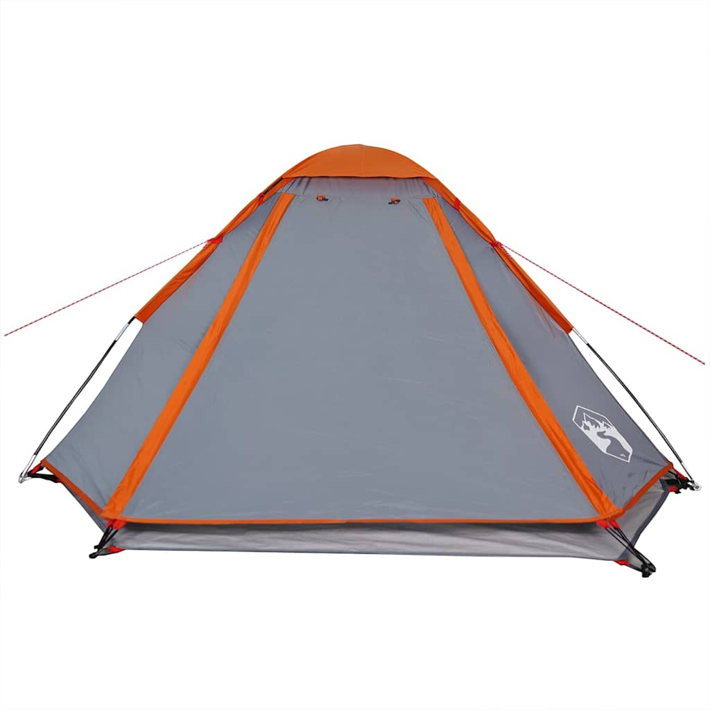 vidaXL Camping Tent Dome 2-Person Grey and Orange Waterproof - 44012