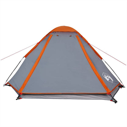 vidaXL Camping Tent Dome 2-Person Grey and Orange Waterproof - 44012