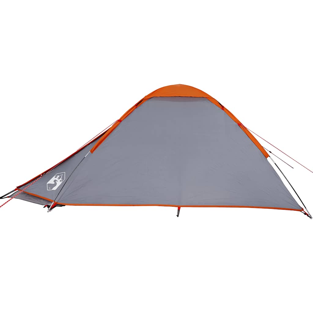 vidaXL Camping Tent Dome 2-Person Grey and Orange Waterproof - 44012