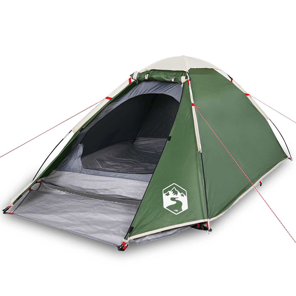 vidaXL Camping Tent Dome 4-Person Green Waterproof - 44023