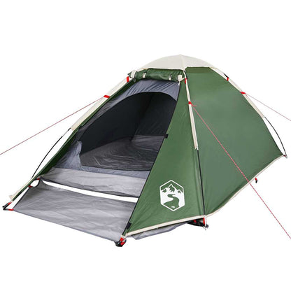 vidaXL Camping Tent Dome 4-Person Green Waterproof - 44023