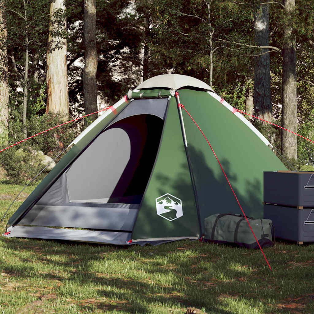 vidaXL Camping Tent Dome 4-Person Green Waterproof - 44023
