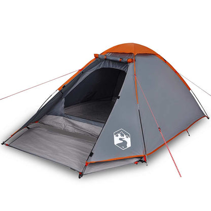 vidaXL Camping Tent Dome 4-Person Grey and Orange Waterproof - 44047
