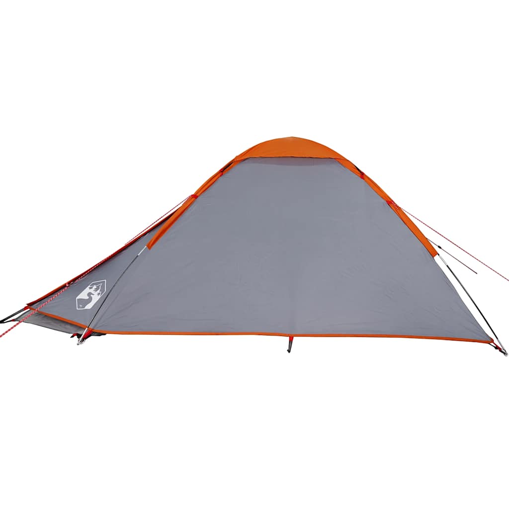 vidaXL Camping Tent Dome 4-Person Grey and Orange Waterproof - 44047