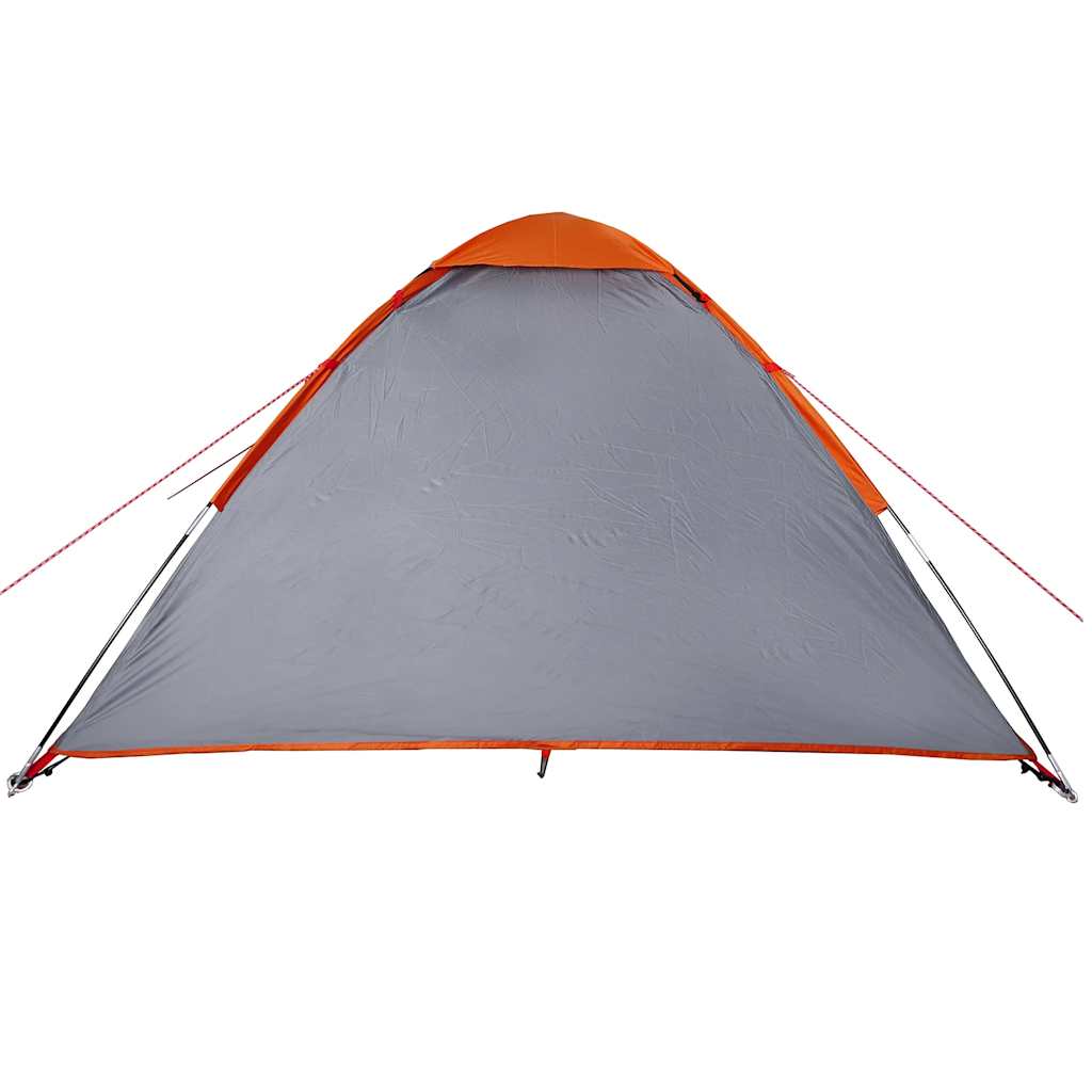 vidaXL Camping Tent Dome 4-Person Grey and Orange Waterproof - 44047