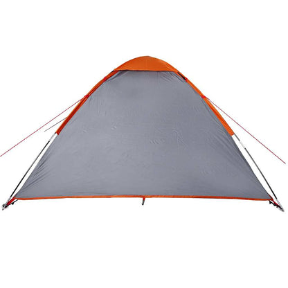 vidaXL Camping Tent Dome 4-Person Grey and Orange Waterproof - 44047