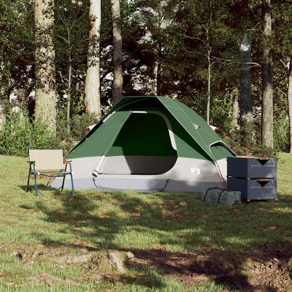 vidaXL Camping Tent Dome 2-Person Green Waterproof - 44058