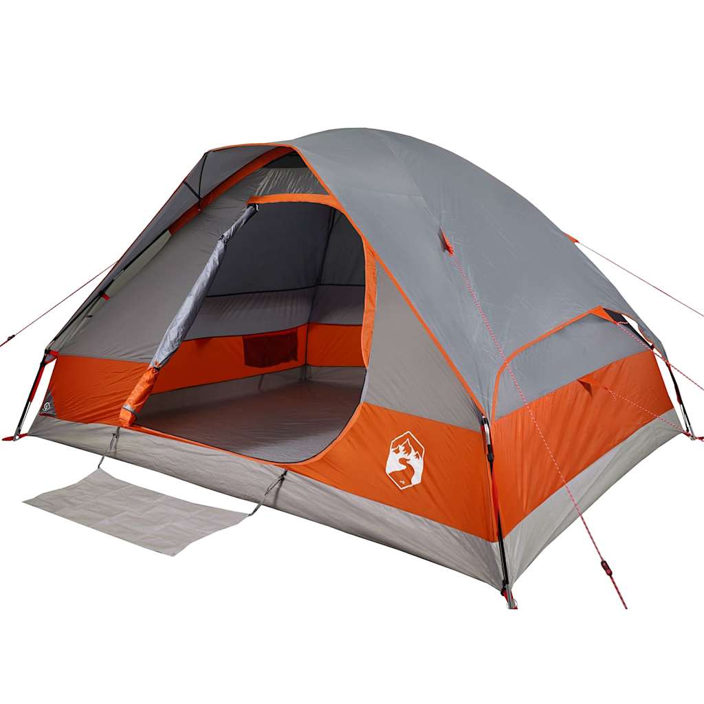vidaXL Camping Tent Dome 2-Person Grey and Orange Waterproof - 44068