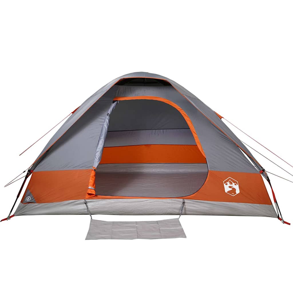vidaXL Camping Tent Dome 2-Person Grey and Orange Waterproof - 44068