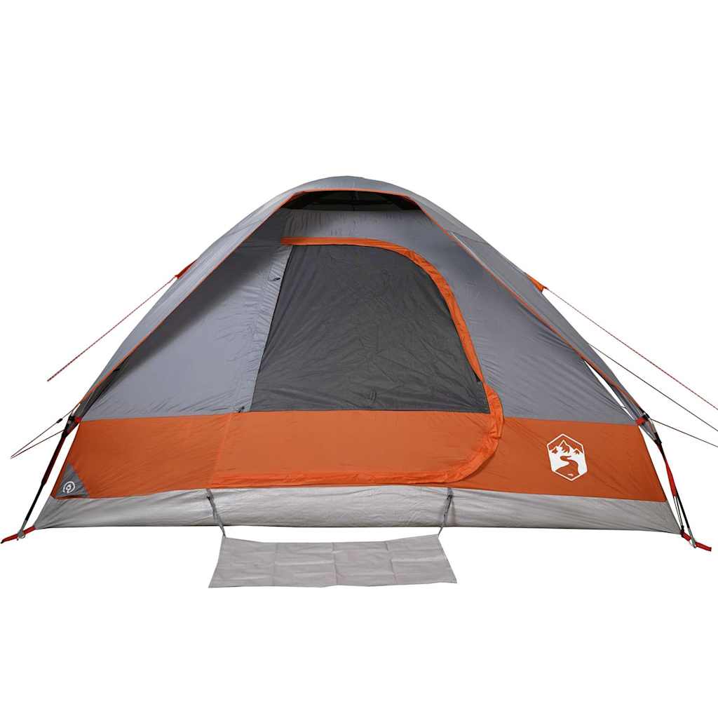 vidaXL Camping Tent Dome 2-Person Grey and Orange Waterproof - 44068