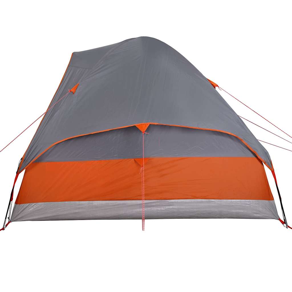 vidaXL Camping Tent Dome 2-Person Grey and Orange Waterproof - 44068