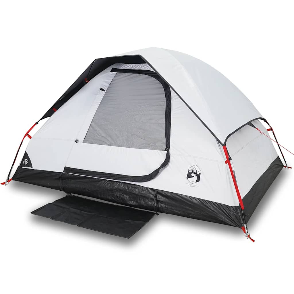 vidaXL Camping Tent Dome 2-Person White Blackout Fabric Waterproof - 44079