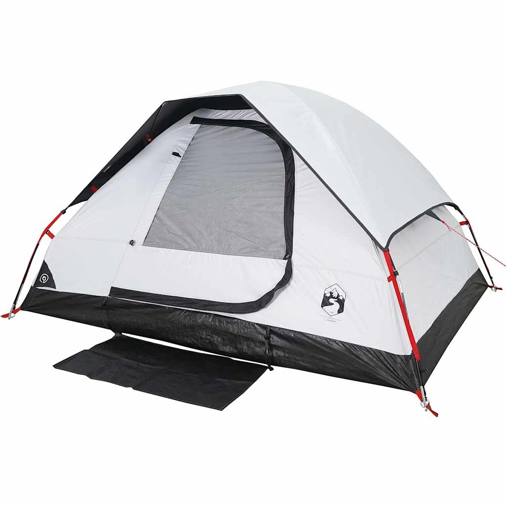 vidaXL Camping Tent Dome 2-Person White Blackout Fabric Waterproof - 44079