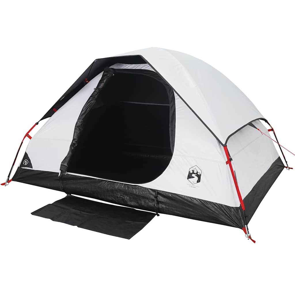 vidaXL Camping Tent Dome 2-Person White Blackout Fabric Waterproof - 44079