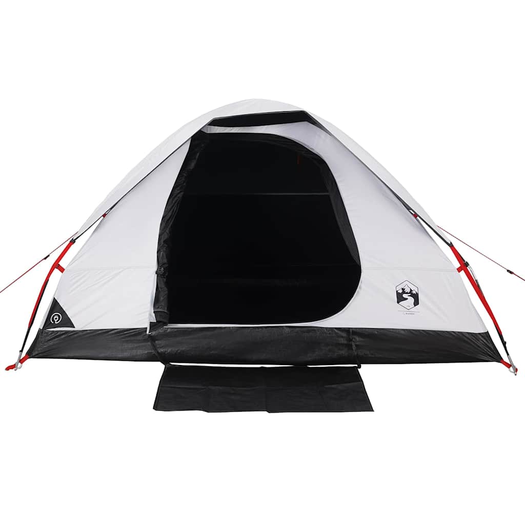 vidaXL Camping Tent Dome 2-Person White Blackout Fabric Waterproof - 44079