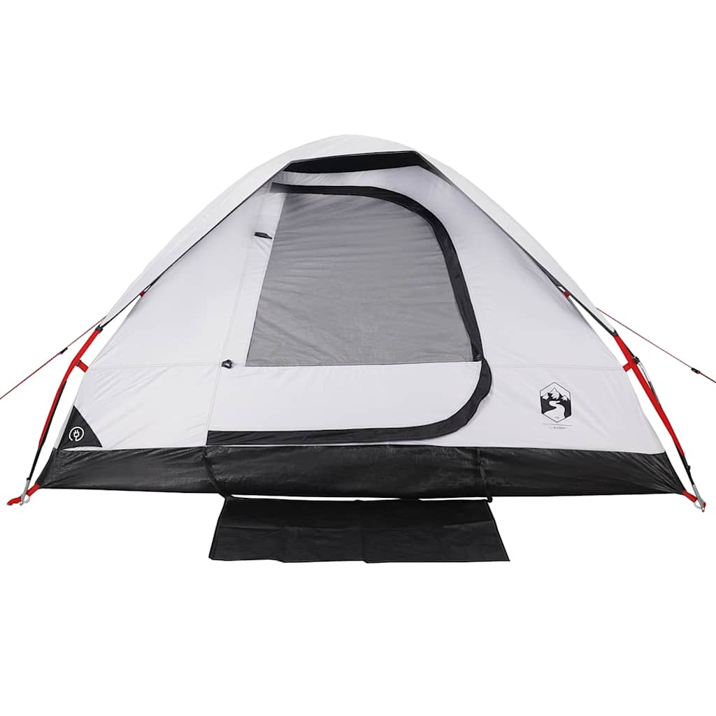vidaXL Camping Tent Dome 2-Person White Blackout Fabric Waterproof - 44079