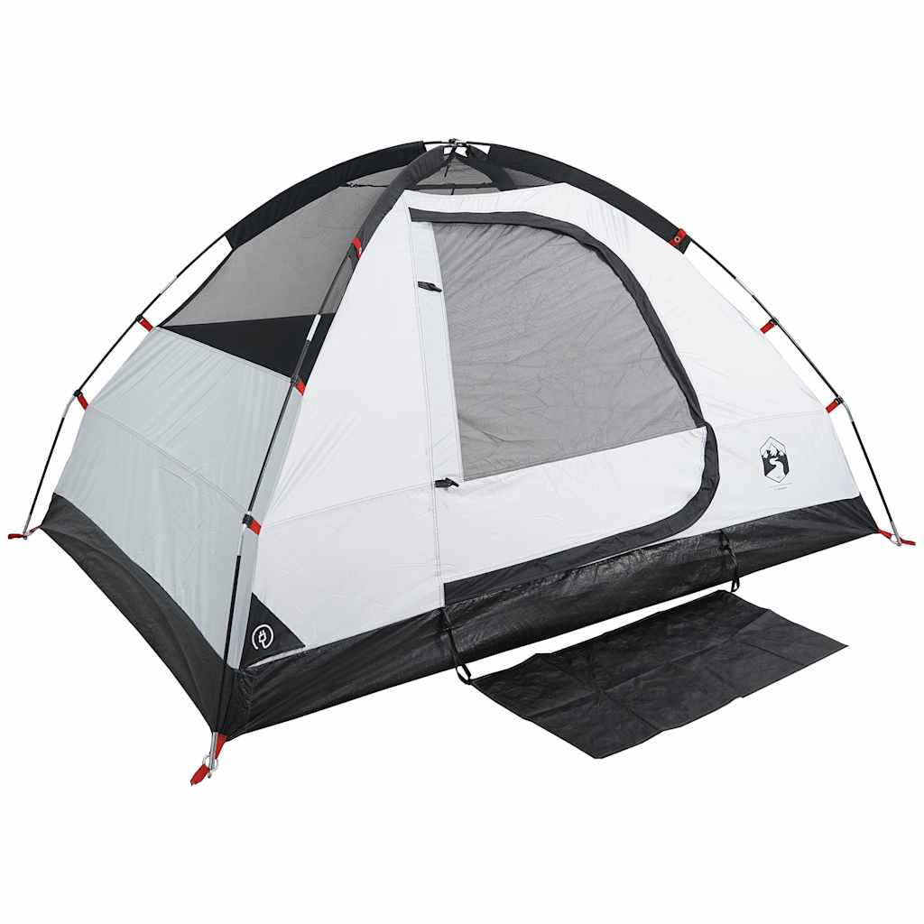 vidaXL Camping Tent Dome 2-Person White Blackout Fabric Waterproof - 44079