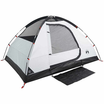 vidaXL Camping Tent Dome 2-Person White Blackout Fabric Waterproof - 44079