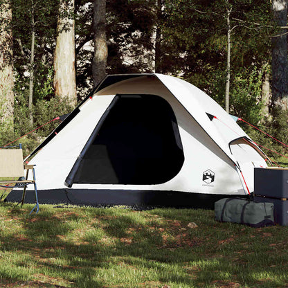 vidaXL Camping Tent Dome 2-Person White Blackout Fabric Waterproof - 44079