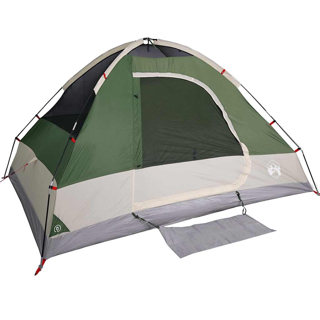 vidaXL Camping Tent Dome 4-Person Green Waterproof - 44080