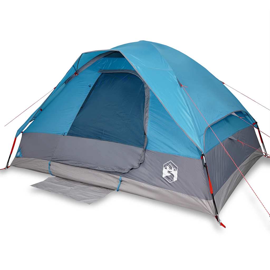 vidaXL Camping Tent Dome 4-Person Blue Waterproof - 44091