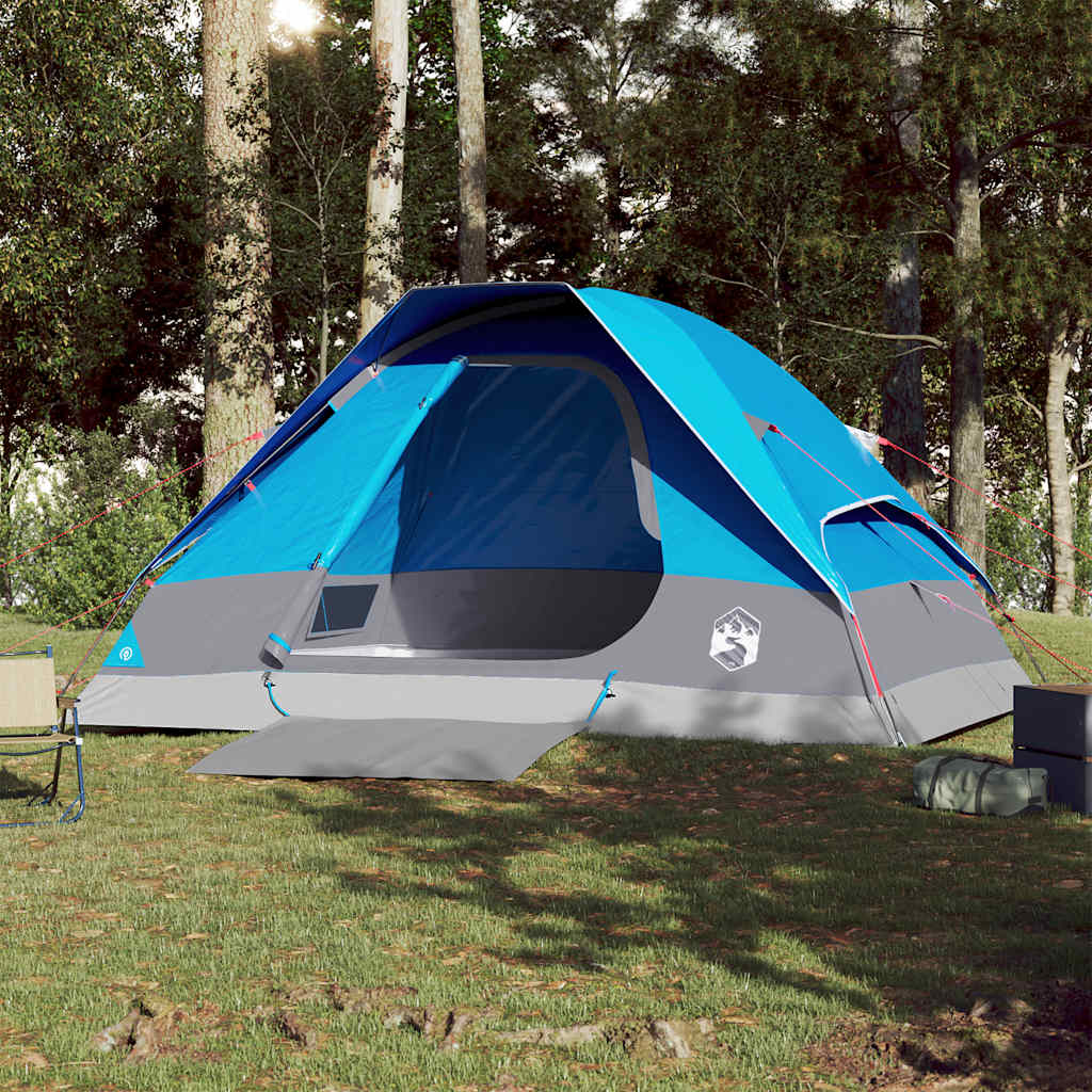 vidaXL Camping Tent Dome 4-Person Blue Waterproof - 44091