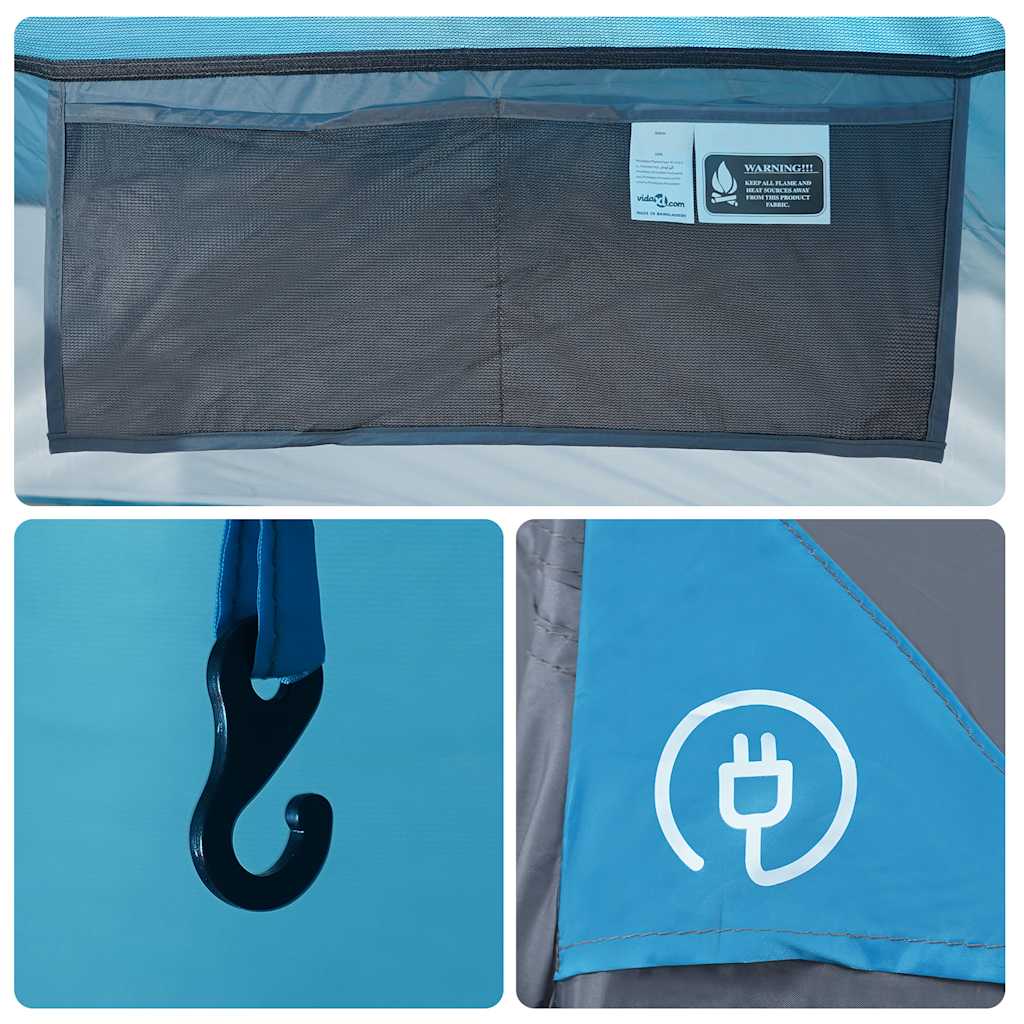 vidaXL Camping Tent Dome 4-Person Blue Waterproof - 44091