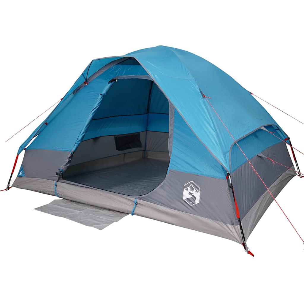 vidaXL Camping Tent Dome 4-Person Blue Waterproof - 44091
