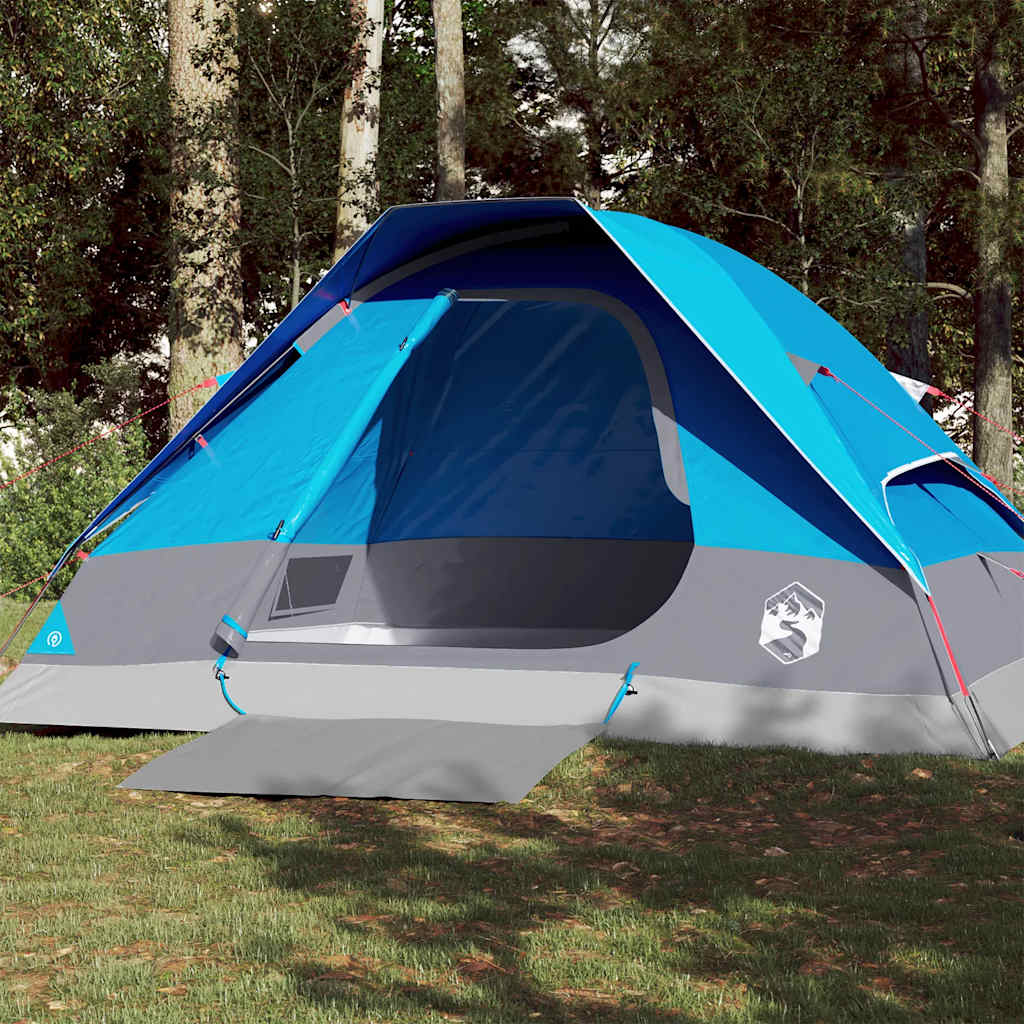 vidaXL Camping Tent Dome 4-Person Blue Waterproof - 44091