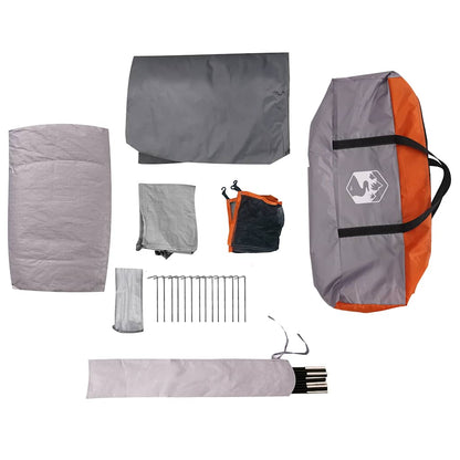 vidaXL Camping Tent Dome 4-Person Grey and Orange Waterproof - 44095