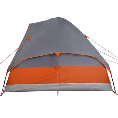 vidaXL Camping Tent Dome 4-Person Grey and Orange Waterproof - 44095
