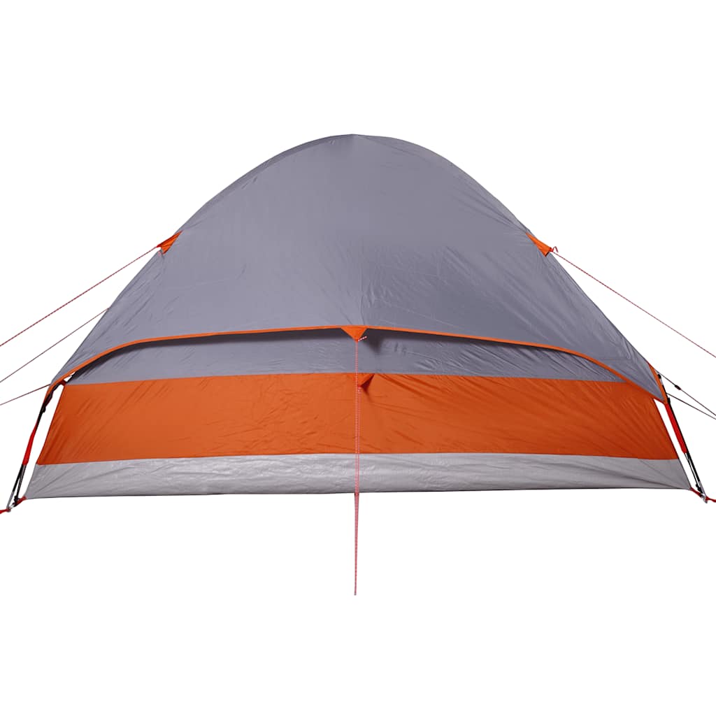 vidaXL Camping Tent Dome 4-Person Grey and Orange Waterproof - 44095