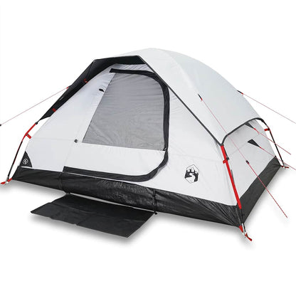 vidaXL Camping Tent Dome 4-Person White Blackout Fabric Waterproof - 44106