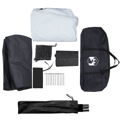 vidaXL Camping Tent Dome 4-Person White Blackout Fabric Waterproof - 44106
