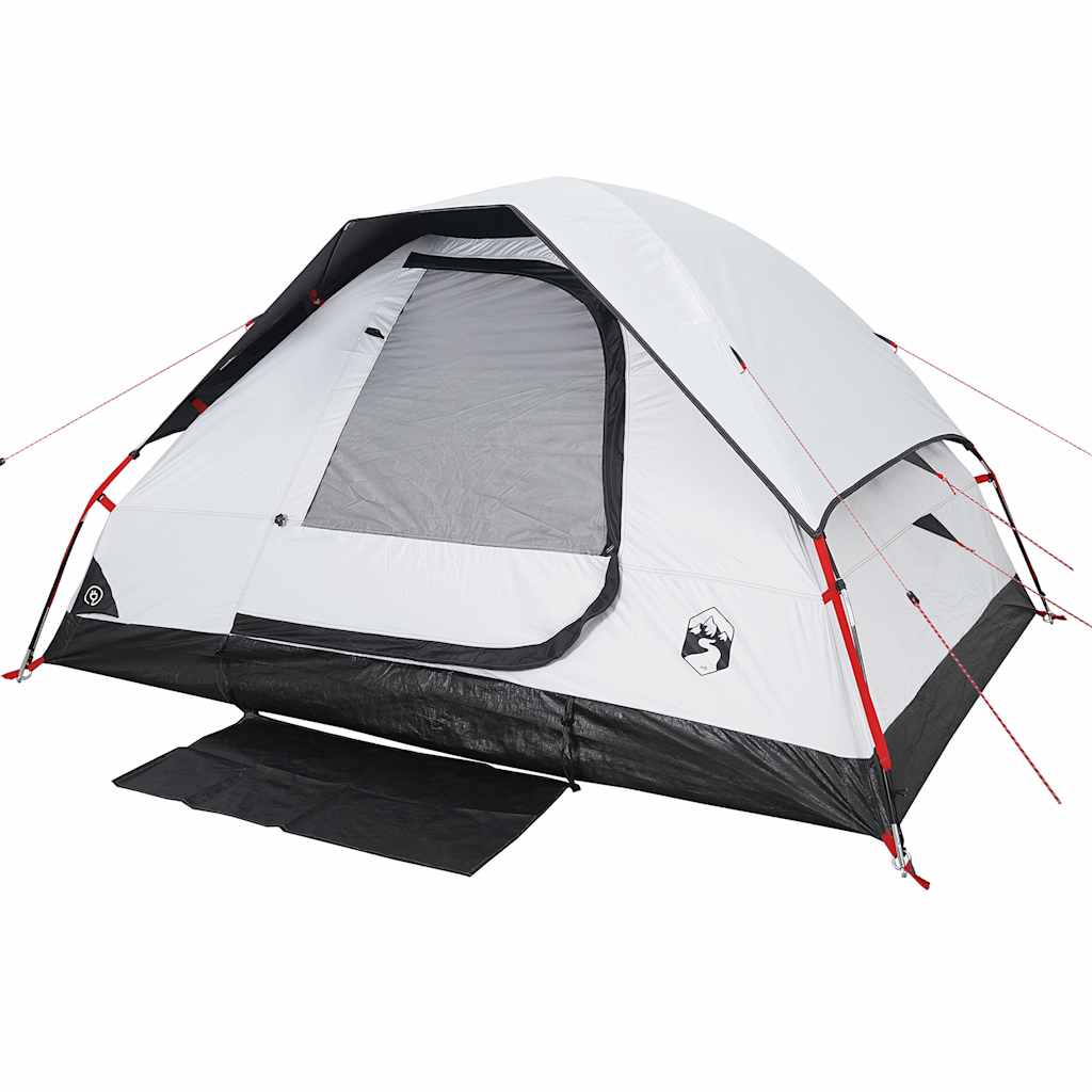 vidaXL Camping Tent Dome 4-Person White Blackout Fabric Waterproof - 44106