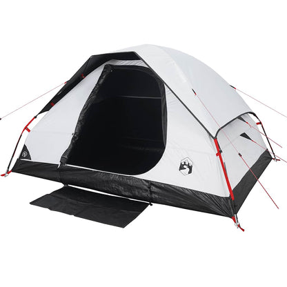 vidaXL Camping Tent Dome 4-Person White Blackout Fabric Waterproof - 44106
